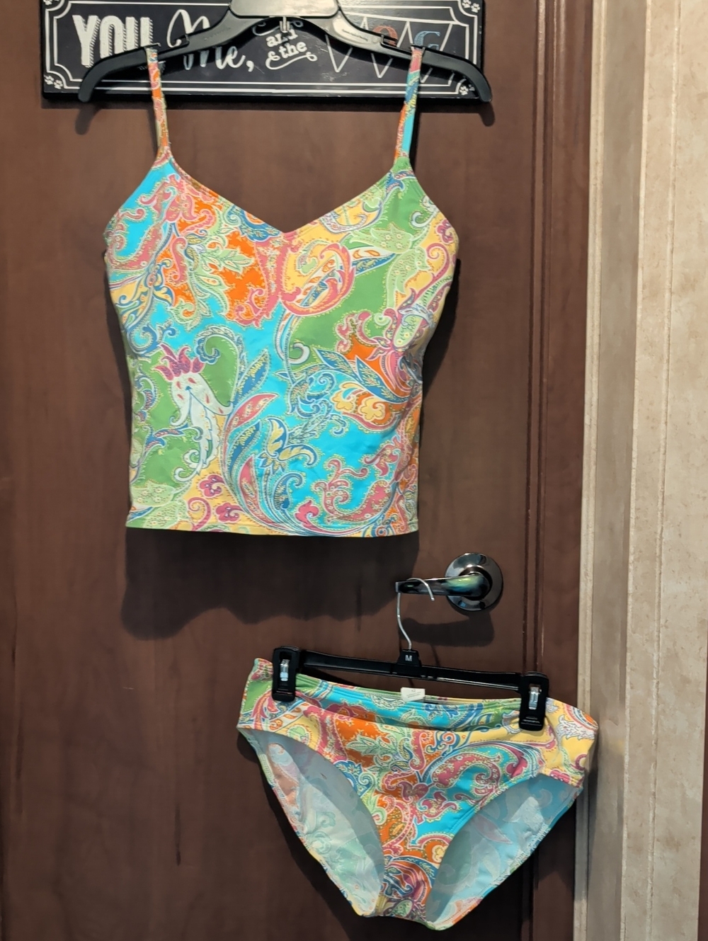Lauren Ralph Lauren Multi-Color Paisley Tankini Top & Bikini Bottom Set